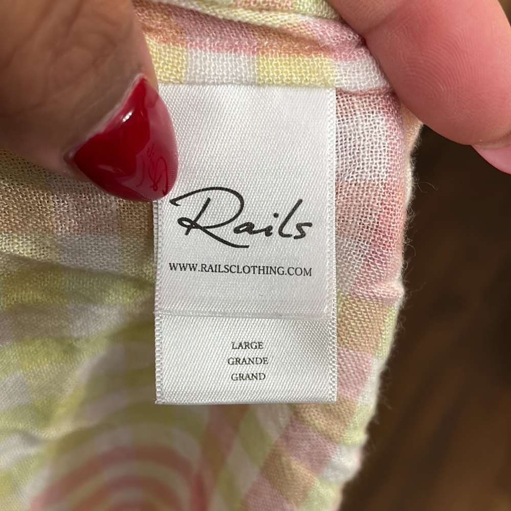 Rails Gingham Alena Button Down Blouse In Lemon R… - image 5